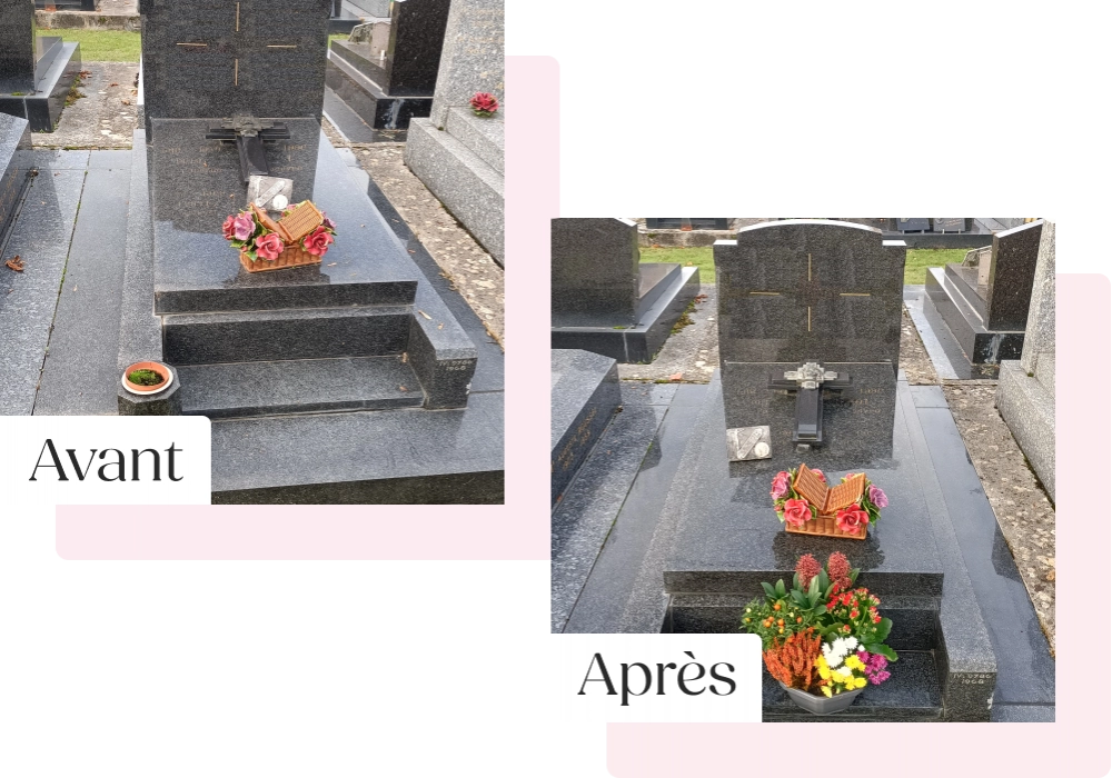 Fleurissement de sépulture en Basse-Normandie